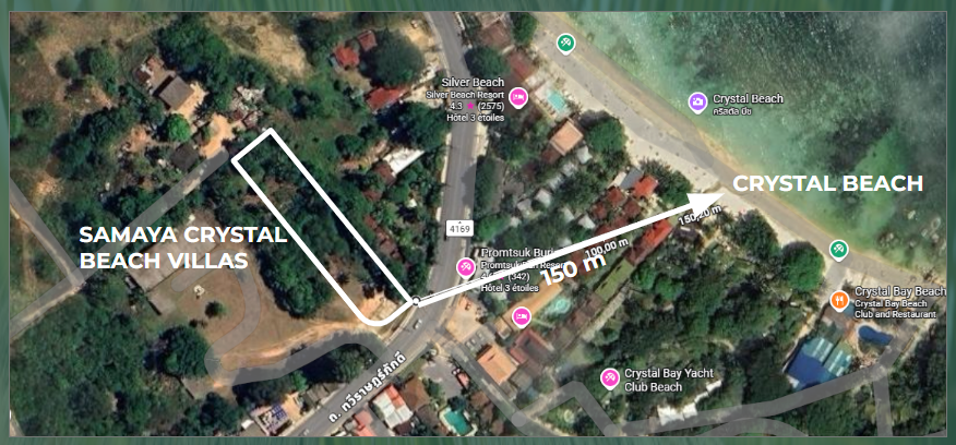 Aerial map — Samaya Crystal Beach Villas to Crystal Beach, 200 m